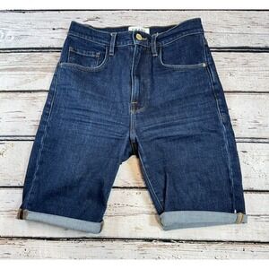 Frame‎ Le Vintage Bermuda Denim Shorts Womens 24 9" Inseam Blue Jean